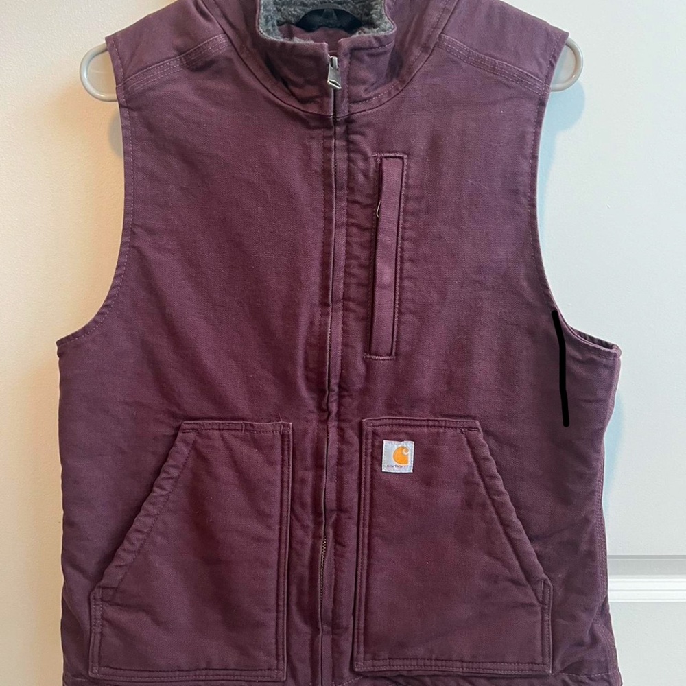 Carhartt fleece lined canvas vest